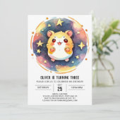 Invitation Happy Hamster numérique Anniversaire (Debout devant)