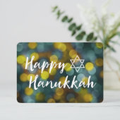 Invitation happy hanoukka bokeh lights (Debout devant)
