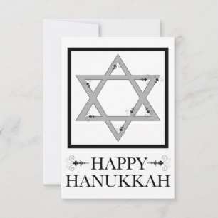 Invitation happy hanoukka : star de david élégant fleurish