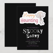 Invitation Happy Hauny Moderne Minimaliste Halloween (Devant / Derrière)