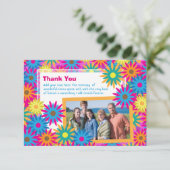 Invitation Happy Hippie Flower Power Merci Notes (Debout devant)