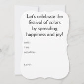 Invitation Happy Holi Bokeh Lumières (Dos)