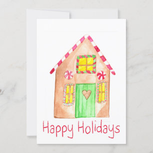 Invitation Happy Holidays Gingerbread house