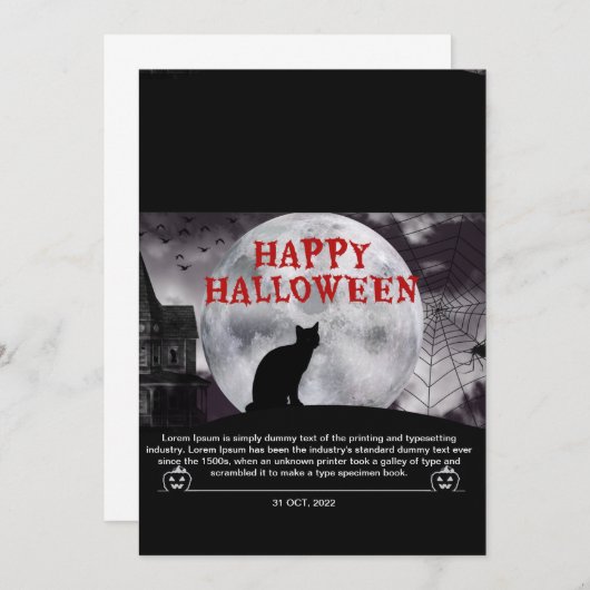 Invitation happy holloween  (Devant / Derrière)