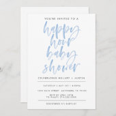 INVITATION HAPPY HOUR BABY SHOWER - BLEU (Devant / Derrière)
