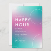 Invitation Happy Hour Gradient Moderne (Aqua) (Devant)