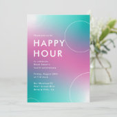 Invitation Happy Hour Gradient Moderne (Aqua) (Debout devant)