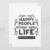 Invitation Happy Life with Faith – Proverbs 15:15 Art (Devant / Derrière)