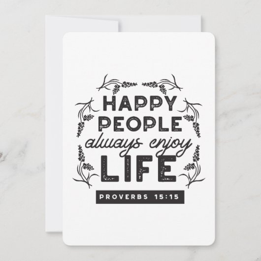 Invitation Happy Life with Faith – Proverbs 15:15 Art (Devant)