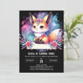 Invitation Happy Little Fox Anniversaire numérique (Debout devant)