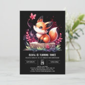 Invitation Happy Little Fox Anniversaire numérique (Debout devant)
