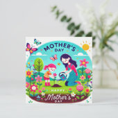 Invitation Happy Maman's Day Print Design (Debout devant)