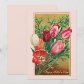 Invitation Happy Mother's Day!  Retro Congratulations card (Devant / Derrière)