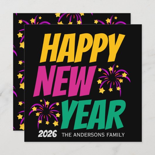 Invitation Happy New Year  (Devant / Derrière)