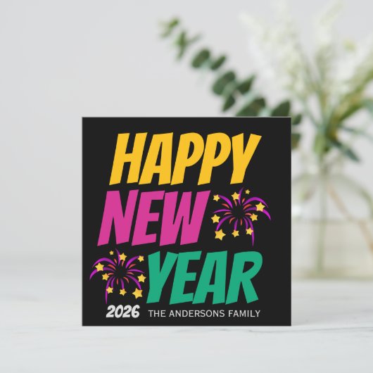 Invitation Happy New Year (Debout devant)