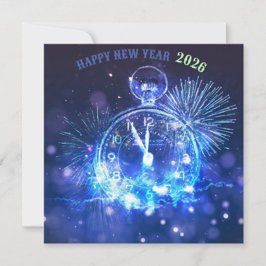 Invitation Happy new year 2026 holiday card (Devant)