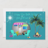 Invitation Happy New Year Camping Greeting Card (Devant)