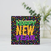 Invitation happy NEW year confetty (Debout devant)