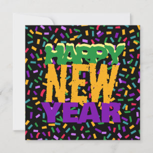Invitation happy NEW year confetty