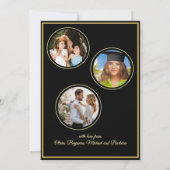 Invitation Happy New Year's 4 Photo Clock Card (Dos)