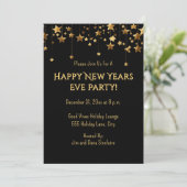 Invitation Happy New Years Eve Party Gold Stars (Debout devant)