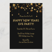Invitation Happy New Years Eve Party Gold Stars (Devant)