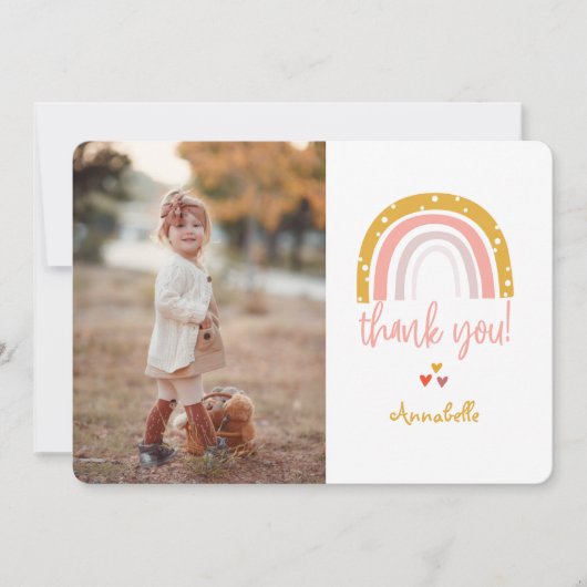 Invitation Happy Rainbow Merci Photo (Devant)