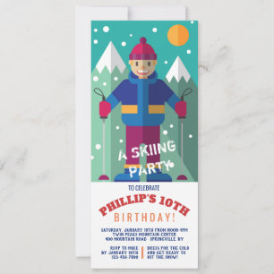 Invitation Happy Skier