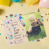 Invitation Happy Sloth Birthday Party Cupcakes & Presents