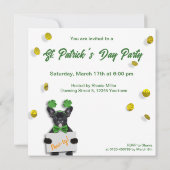 Invitation Happy St. Patrick’s Day Clover Cute French Bulldog (Dos)