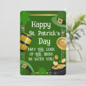 Invitation Happy St. Patrick's Day - Irish Blessing & Ornate (Debout devant)