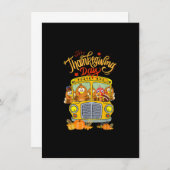 Invitation Happy Thanksgiving Day Funny Turkey School Dri (Devant / Derrière)