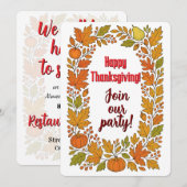 Invitation Happy Thanksgiving template (Devant / Derrière)