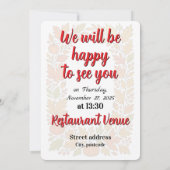 Invitation Happy Thanksgiving template (Dos)