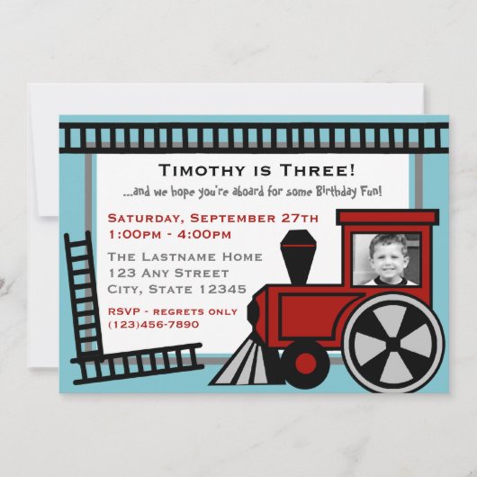 Invitation Happy Tracks Railroad Invitation/ Red (Devant)