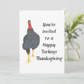 Invitation Happy Turkeys Vegetarian Vegan Thanksgiving Invita (Debout devant)
