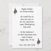 Invitation Happy Turkeys Vegetarian Vegan Thanksgiving Invita (Dos)