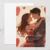 Invitation Happy Valentine’s Day Romantic Wall Art | Love (Devant / Derrière)