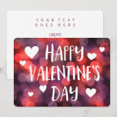 Invitation happy valentines day bokeh (Devant / Derrière)