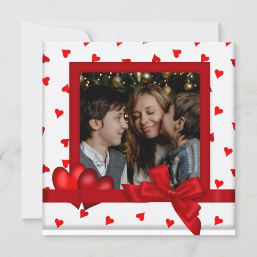 Invitation Happy Valentine's Day Card with Photo (Devant)