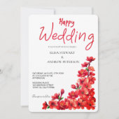 Invitation Happy Wedding Romantic Floral Wedding (Devant)