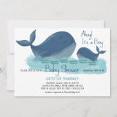 Invitation Happy Whale Ahoy c'est un Baby shower d'aquarelle  (Devant)