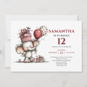 Invitation Happy whimsical animals theme kids birthday invite (Devant)