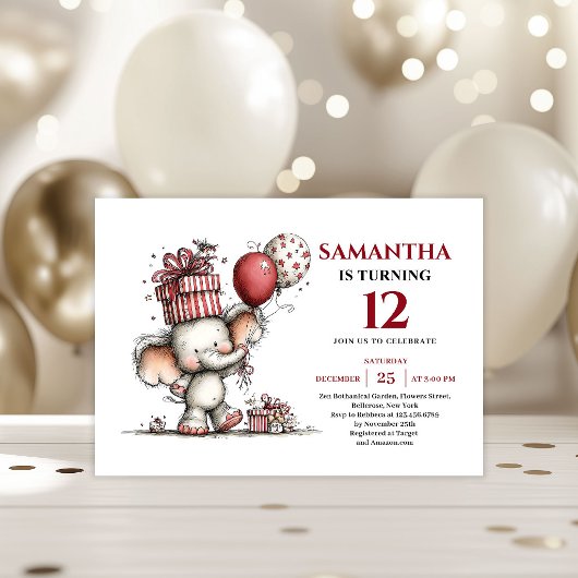Invitation Happy whimsical animals theme kids birthday invite
