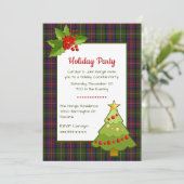 Invitation Hargis Tartan Plaid fête de Noël (Debout devant)