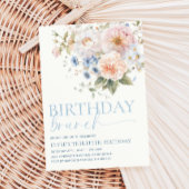 Invitation Hargrove Blue Floral Anniversaire Brunch
