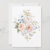 Invitation Hargrove Blue Floral Anniversaire Déjeuner (Dos)