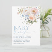 Invitation Hargrove Blue Floral Baby Brunch Baby shower (Debout devant)