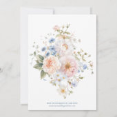 Invitation Hargrove Blue Floral Dîner de répétition (Dos)