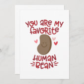 Invitation Haricot humain favori (Devant / Derrière)